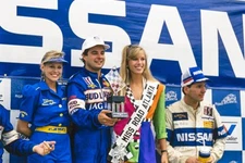 Davy Jones and Chip Robinson on the podium during the Road Atlanta- Old Photo