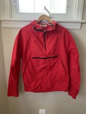 LL Bean Red Nylon Anorak Windbreaker: Vintage 80s/90s Mens Small MADE IN THE USA