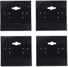 200-Pcs 1.5" x 1.5" Black Hanging Earring Cards, Jewelry Display Earring Rack...