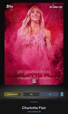 WWE Topps Slam Color Splash DIGITAL Charlotte Flair Legendary Red 5 CC