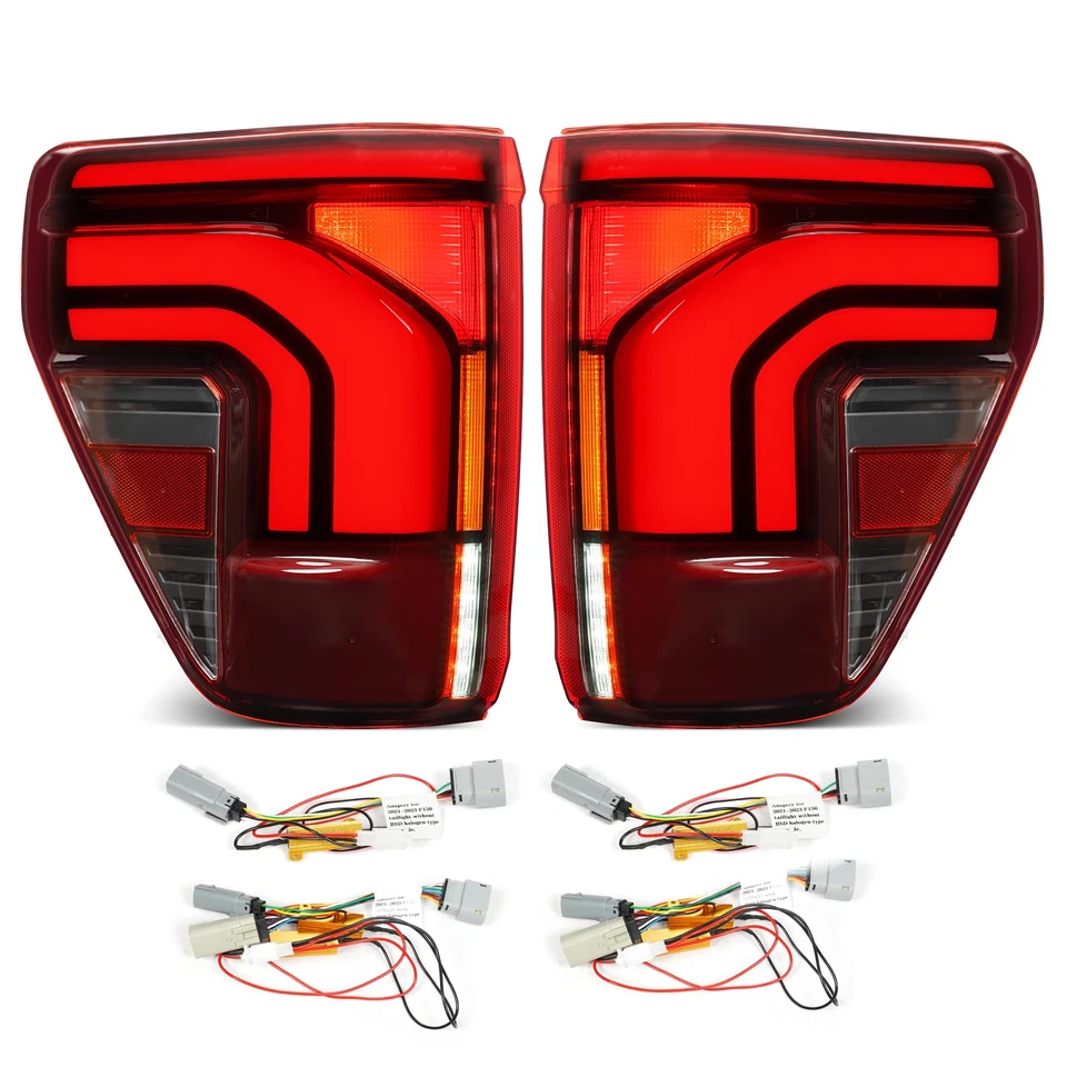 Halogen Upgrade LED Tail Lights For 2021-2025 Ford F-150 Left+Right Brake Lamp - Image 3 of 4
