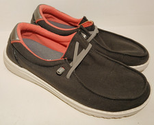 Hey Dude Wendy ADV Black Coral Silver Slip-On Shoes Women's Size 6