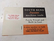 SOUTH BEND LATHES & PRESS SALES BROCHURE CATALOG PRODUCT PRICE LIST 1962