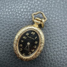 Vintage Pr&auml;tina Anh&auml;ngeruhr 17 Rubis Emaille-Malerei Vergoldet Handaufzug Video