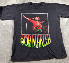 Vtg Bob Marley Band T-Shirt Baibon Large Black Single Stitch Reggae