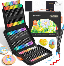 Shuttle Art 60 Colors Brush  Fine Tip Acrylic Paint Markers
