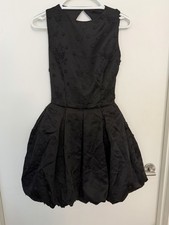House of CB Melika Black Backless Embroidered Mini Puffball Dress Size S