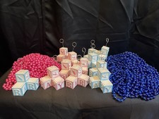 Gender Reveal Party Decorations Balloon Holder Picture Holder Beads Blue Pink