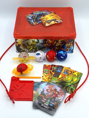 Bakugan Starter Set Konvolut Sammlerbox + 5 Kugeln + Karten + Aufziehleine