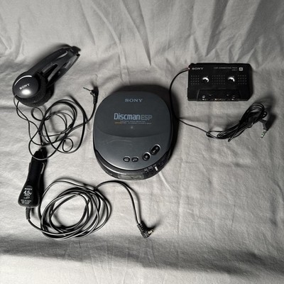 Sony Discman ESP D-242CK Mega Bass AVLS Portable CD  Vintage Tested BUNDLE READ