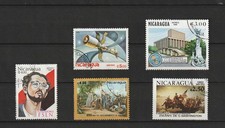 NICARAGUA lot 5 timbres oblitérés de collection TB