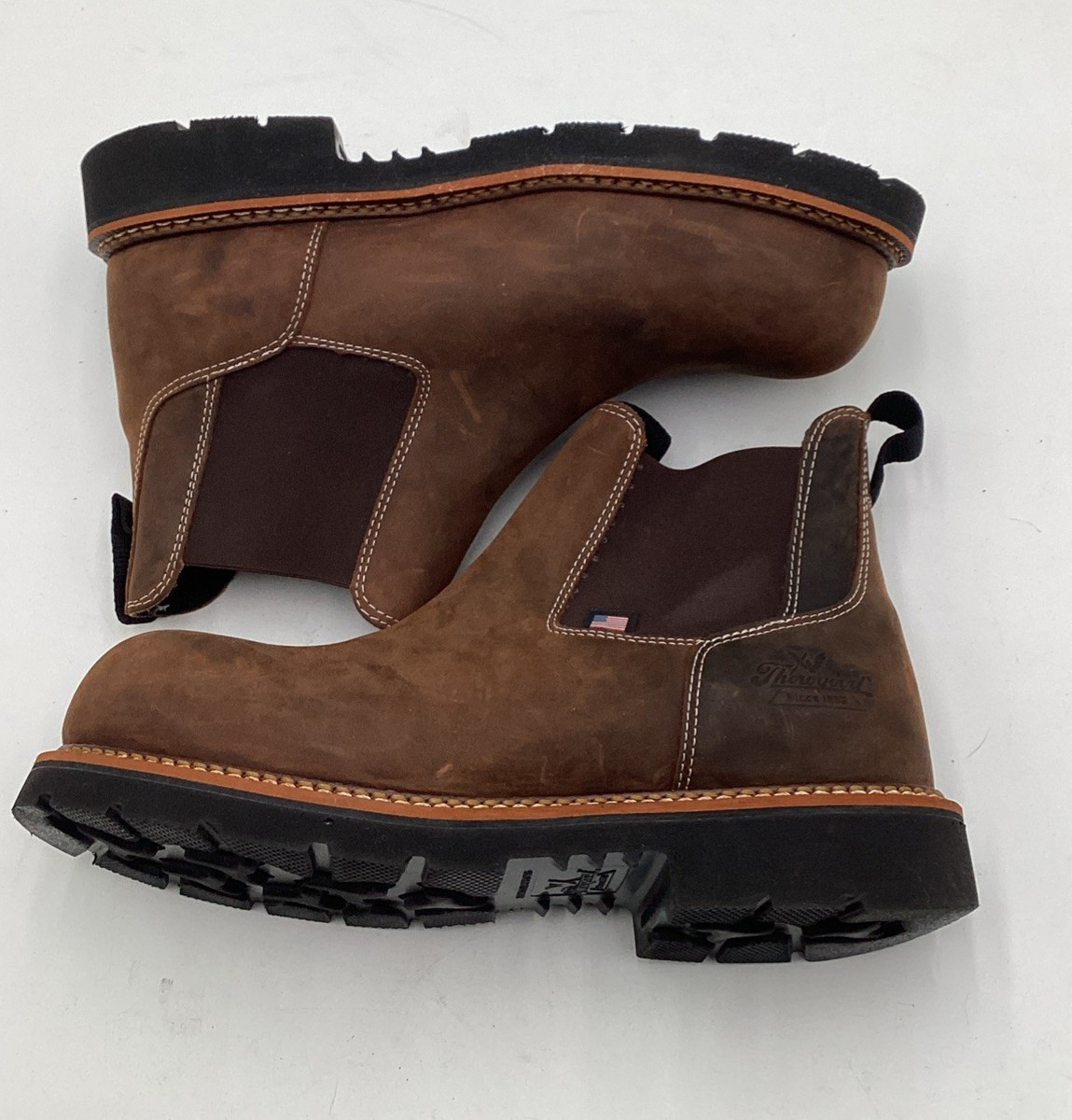 Thorogood 804-4109 Men's Crazy Horse Steel Toe Chelsea Brown Size