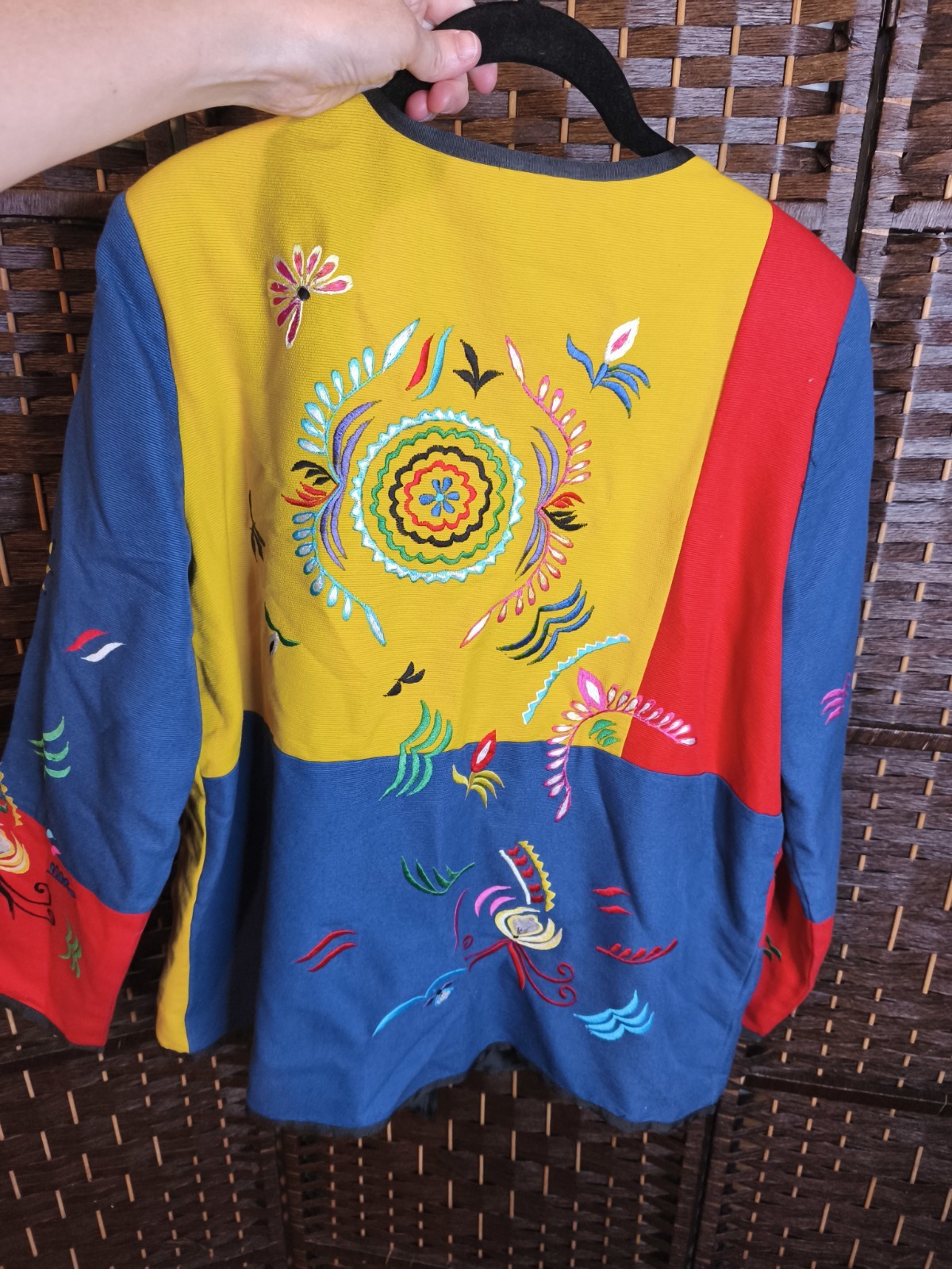 Indigo Moon Jacket Womens Small Patchwork Embroid… - image 10