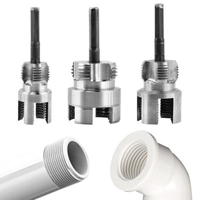 3pcs Pipe Threading Tool for Internal & External Threads, Dual End 1/2'' & 3/4''&