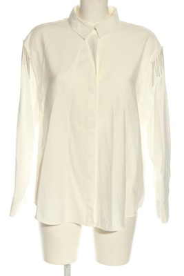 ZARA BASIC Hemd-Bluse Damen Bluse Gr. DE 42 wollweiß Business-Look