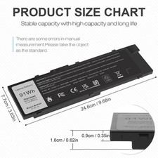 Battery for Dell Precision 15 7510 7520 17 7710 7720 M7510 M7710 MFKVP 451-BBSB
