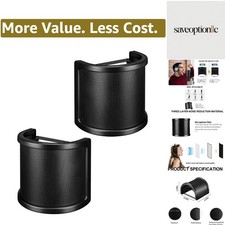 Pop Filter, Mic Pop Screen with Metal Mesh, Compact Microphone Pop Shield Win...