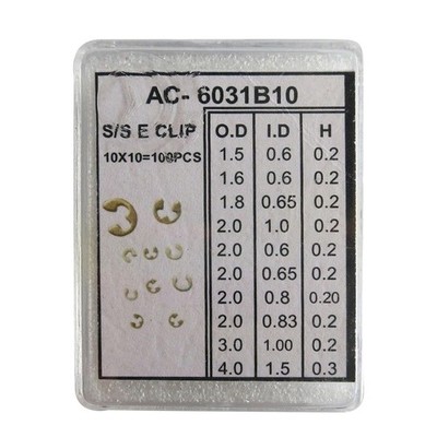 90Pcs/Box 9 Sizes Watch Pusher Button C-clip E Clip Circlip Ring