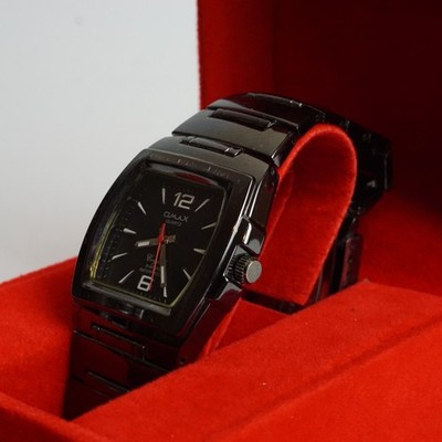  NEUE BATTERIE  OMAX DBA145 Crystal Quartz Armbanduhr Schwarz NICKEL FREI Edelst