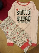 Girls Cute Christmas PJ Set Santa Squad The Nice List Children's Place Size 12  