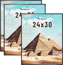 Black 24x30 Poster Frame - 3 Pack for Photos  Art, Wall Mountable