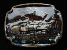 PG05174 NOS VINTAGE 1970s  STEAM ENGINE TRAIN  RAILROAD COMMEMORATIVE BUCKLE