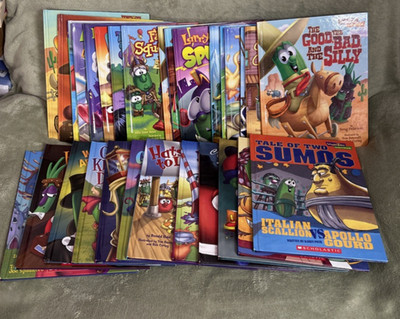 VeggieTales Values to Grow By Books Lot of 29 HC Scholastic Christian Kids