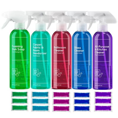 Complete Home Cleaning 15 Pack Kit, Kitchen, Bathroom, Carpet, Dish, and Glas...