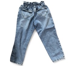 Zara Girls Viral Heart Pocket Jeans Paperbag Waist Denim Size 6 TikTok Trend