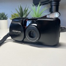Tested Olympus mju Stylus Zoom Panorama 35-70mm 35mm Film Camera Black Japan