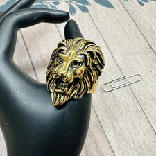 Gold Stainless Steel Lion Head Ring B4