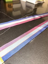 Vintage Trafalgar Multicolored  Stripe Leather Button Suspenders Braces