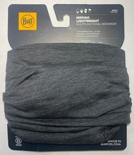 BUFF LIGHTWEIGHT MERINO WOOL GAITER NECK SPAIN SOLID GREY NEW