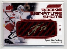 2022-23 UD Engrained Rookie Signature Shots Red Stick Pyotr Kochetkov Auto 29/75