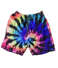 Broken Threads TyE DYE Design SWIM TRUNKS - Mens' Size Small - DRAWSTRING CLOSE