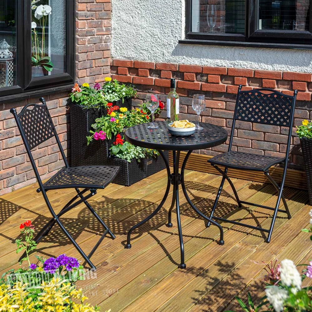 Powder coated wrought iron patio furniture deals