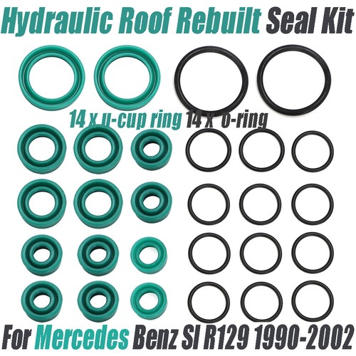 28PC Hydraulic Roof Rebuilt Seal For Mercedes Benz Sl R129 All Cylinder 1990-02 - Picture 15 of 18