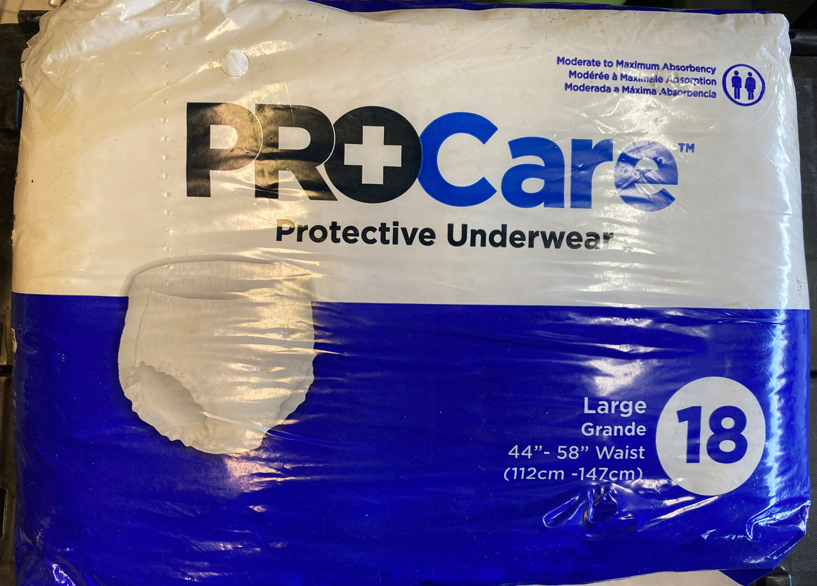 ProCare Protective Underwear Large 44"58" Waist 18 Pack Brand New And