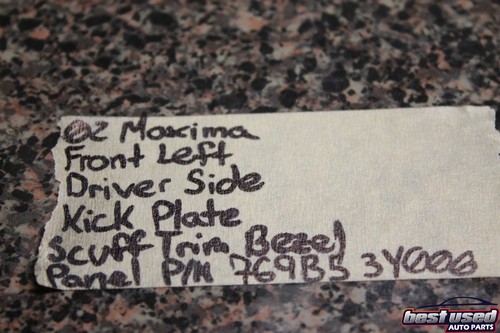 2002 NISSAN MAXIMA AUTO V6 FRONT DRIVER KICK PLATE SCUFF TRIM BEZEL PANEL 02 - Picture 11 of 11