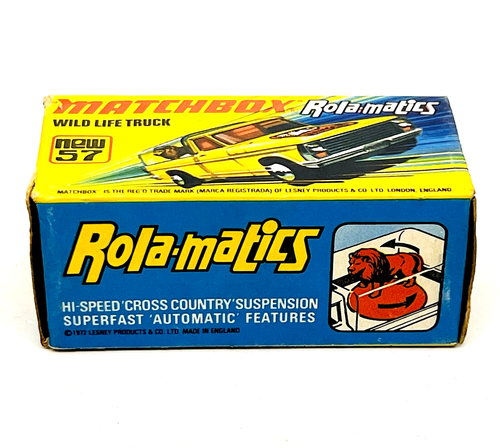 Matchbox Lesney Rolamatics 57 Wildlife Truck yellow, tan lion, clear canopy mib! - Picture 4 of 5