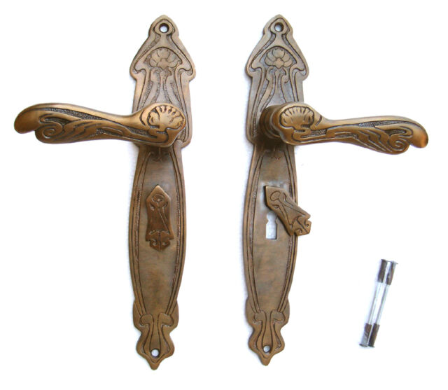 BB 72 Prunkgriffe Jugendstil Messing Türgriffe Türklinken Türbeschlag S25-1A BB 72 Prunkgriffe Jugendstil Messing Türgriffe Türklinken Türbeschlag S25-1A
