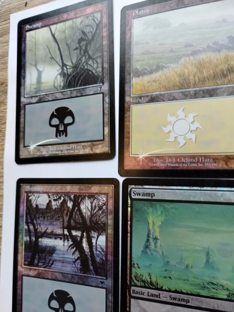 11 Magic Foil Lands MTG SWAMP (346) 7th Edition NM + 10 other 