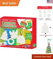 DIY Christmas Ornaments Kit for Kids - 12 Resin Crafts with Paints  Brushes