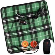 Zone Tech 12-v Car Universal Heated Travel Pad Fleece Electric Warming Seat Pad