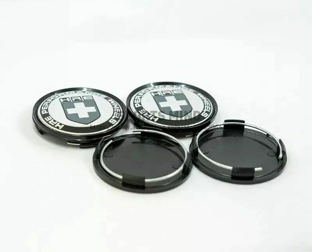 4 Pcs HRE Performance Racing Style JDM 63mm/58mm Silver BLACK Wheel