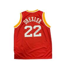 Clyde Drexler Signed Clutch City Custom Jersey Houston Autographed JSA COA Red Clyde Drexler Signed Clutch City Custom Jersey Houston Autographed JSA COA Red