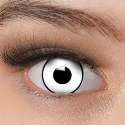 CHARMIGA Kontaktlinsen farbig weiß ohne Stärke Halloween Cosplay Vampir Devil Luna White