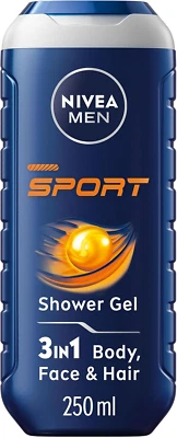 BEIERSDORF UK LTD NIVEA MEN Sport Shower Gel Pack of 6 (6 X 250 Ml), Cleansing 3-In-1 Body Wash fo