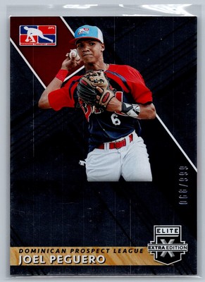 2019 Panini Elite Extra Edition 190 Joel Peguero SN999 Dominican Prospect League