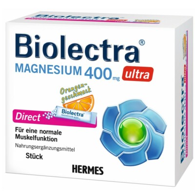 Biolectra Magnesium 400mg ultra Direct Orange 60 Btl PZN 14371272 plus Proben
